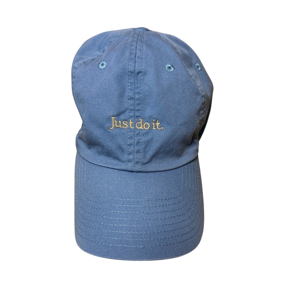 Nike Heritage86 Just Do It Blue Cotton Adjustable Dad Hat Cap One Size